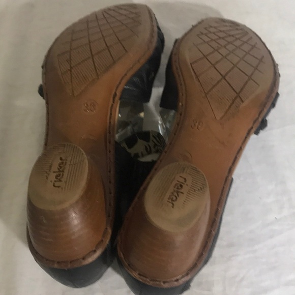 “RIEKER” Blue Leather Studded Heeled Mary Janes. - Picture 13 of 14